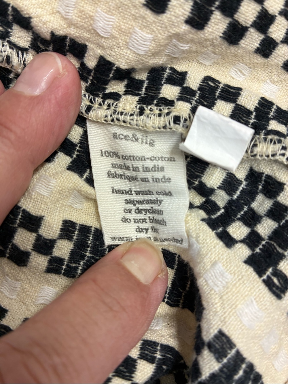Ace and jig Sleeveless Black and Cream Patterned Knit Dress - Picture 5 of 6